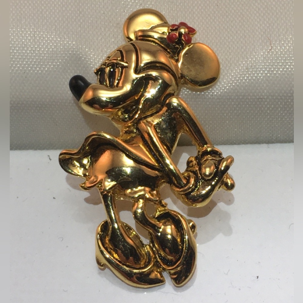 Disney Napier Gold-tone Minnie Mouse Brooch Pin
